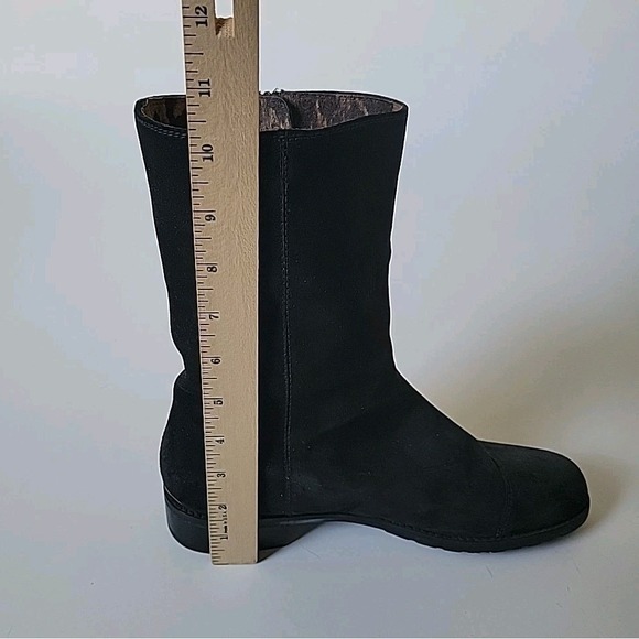 Stuart Weitzman Duluth Mid Calf Moto Boots 9.5M Black Suede Mid Calf Round Toe - Picture 10 of 13